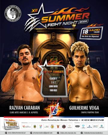 Combate nº 11, RAZVAN CARABAN VS GUILHERME VEIGA, SENIOR, 100KGS, Assaltos: 3 X 2, Classe: C, Disciplina: LOW KICK