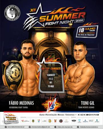 Combate nº 13, FÁBIO MEDINAS VS TONI GIL, SENIOR, 75KGS, Assaltos: 4 X 2, Classe: B, Disciplina: K1