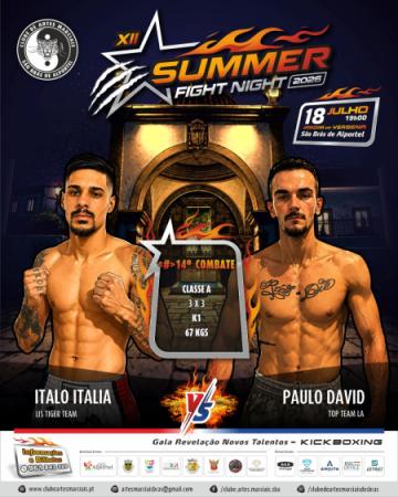 Combate nº 14, ITALO ITALIA VS PAULO DAVID, SENIOR, 67KGS, Assaltos: 3 X 3, Classe: A, Disciplina: K1