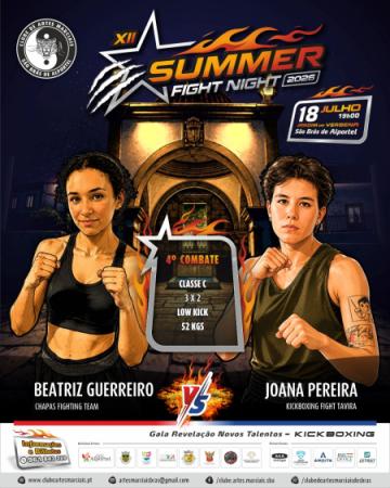 Combate nº 4, BEATRIZ GUERREIRO VS JOANA PEREIRA, JUNIOR, 52KGS, Assaltos: 3 X 2, Classe: C, Disciplina: LOW KICK