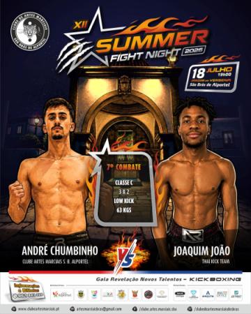 Combate nº 7, ANDRÉ CHUMBINHO VS JOAQUIM JOÃO, SENIOR, 63Kg, Assaltos: 3 X 2, Classe: C, Disciplina: LOW KICK